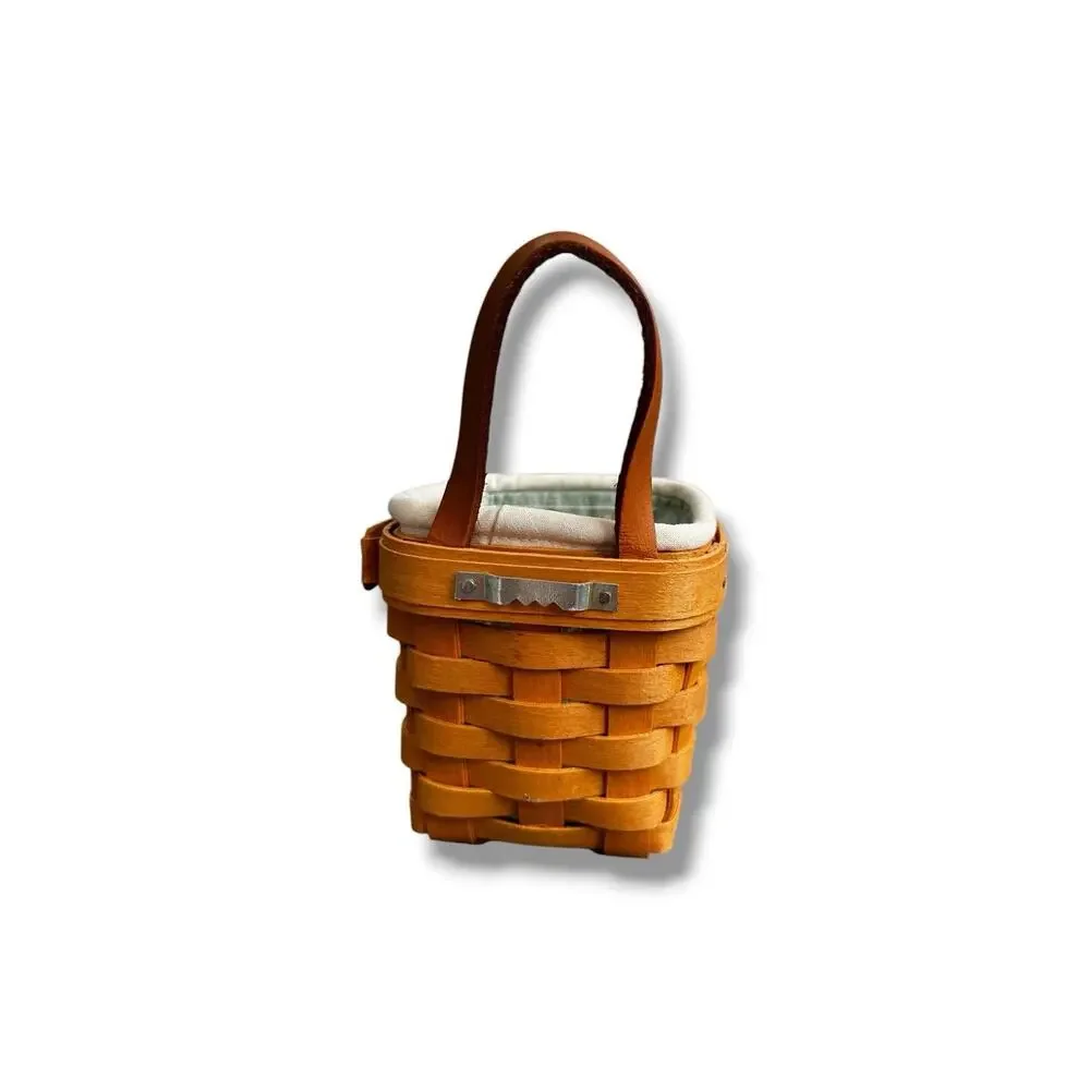 Longaberger Vtg 1997 Chives Booking Basket Botanical Fields Liner Protector